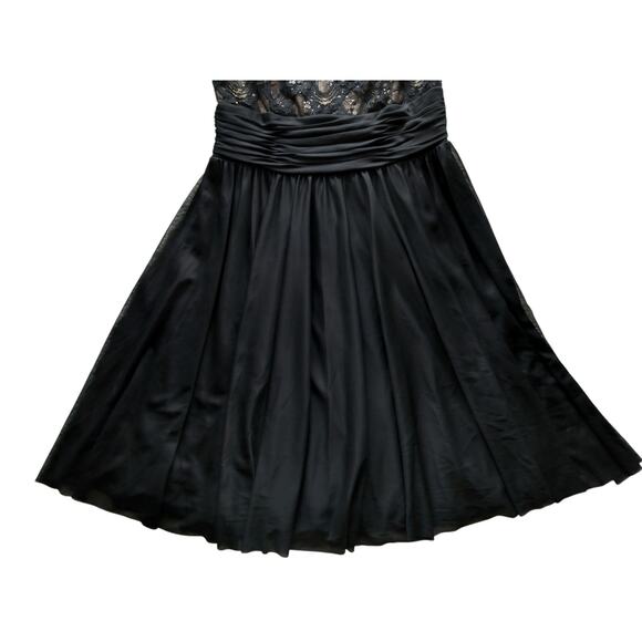 New JH Evenings Women's Black Sleeveless Lace Sequins Cocktail Dress Size 8 - Picture 4 of 13